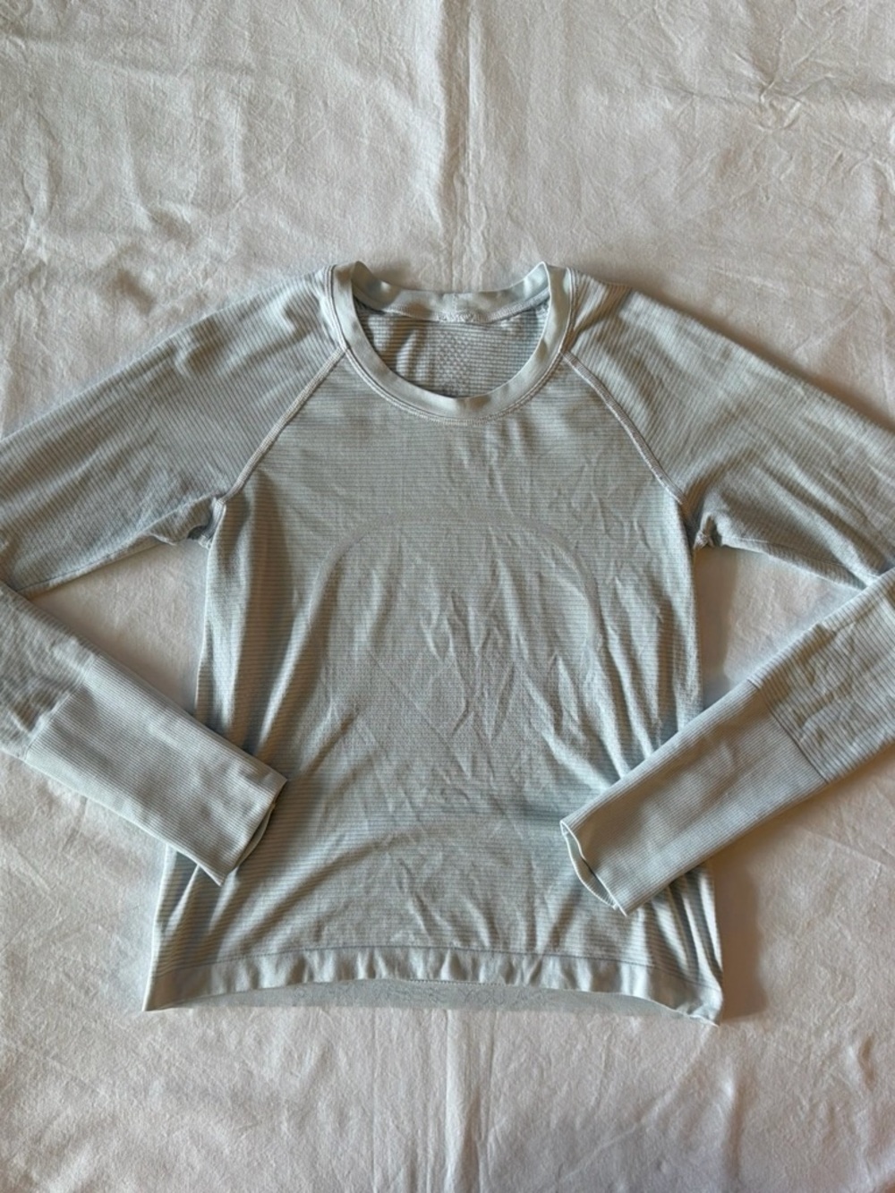 lululemon athletica Light Grey Ribbed Long Sleeve Tee